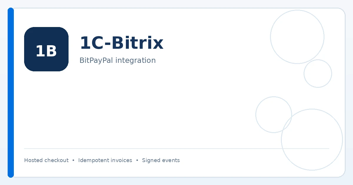 1C-Bitrix BitPayPal integration