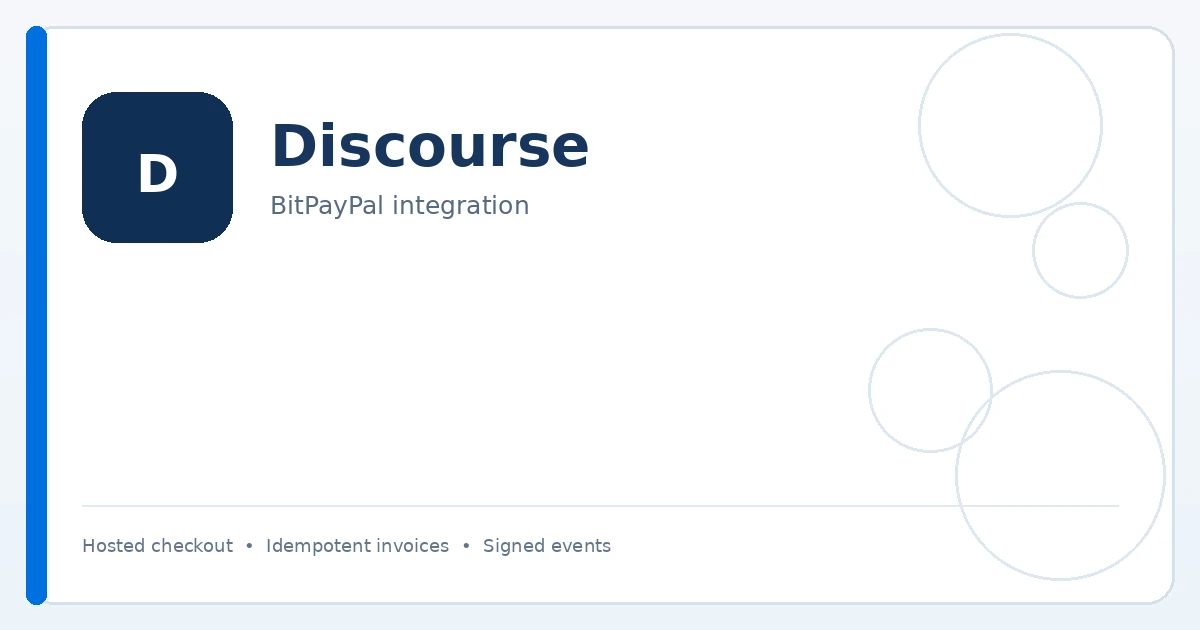 Discourse BitPayPal integration