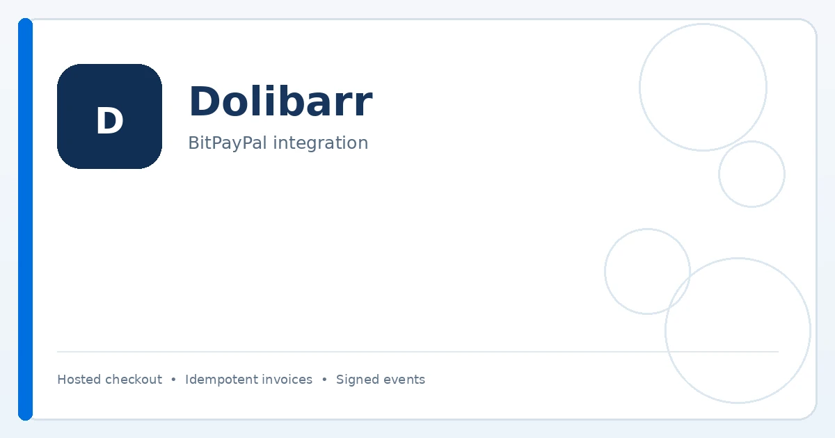Dolibarr BitPayPal integration