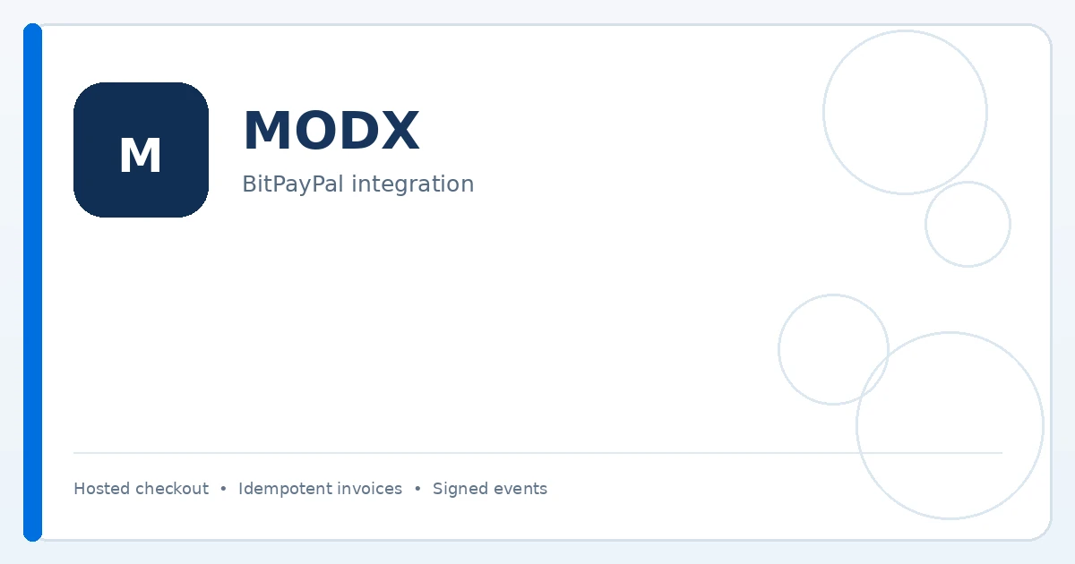 MODX BitPayPal integration