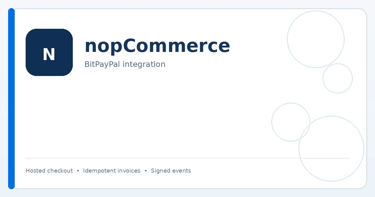 nopCommerce BitPayPal integration