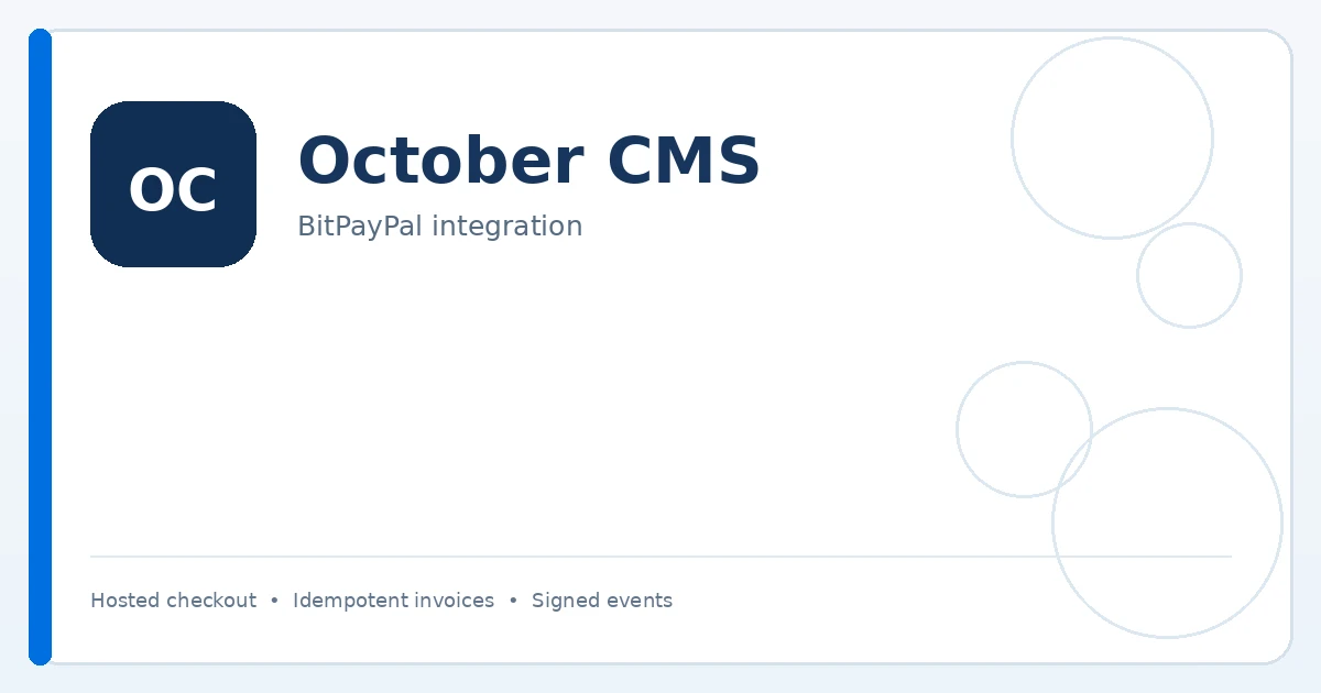 October CMS BitPayPal integration