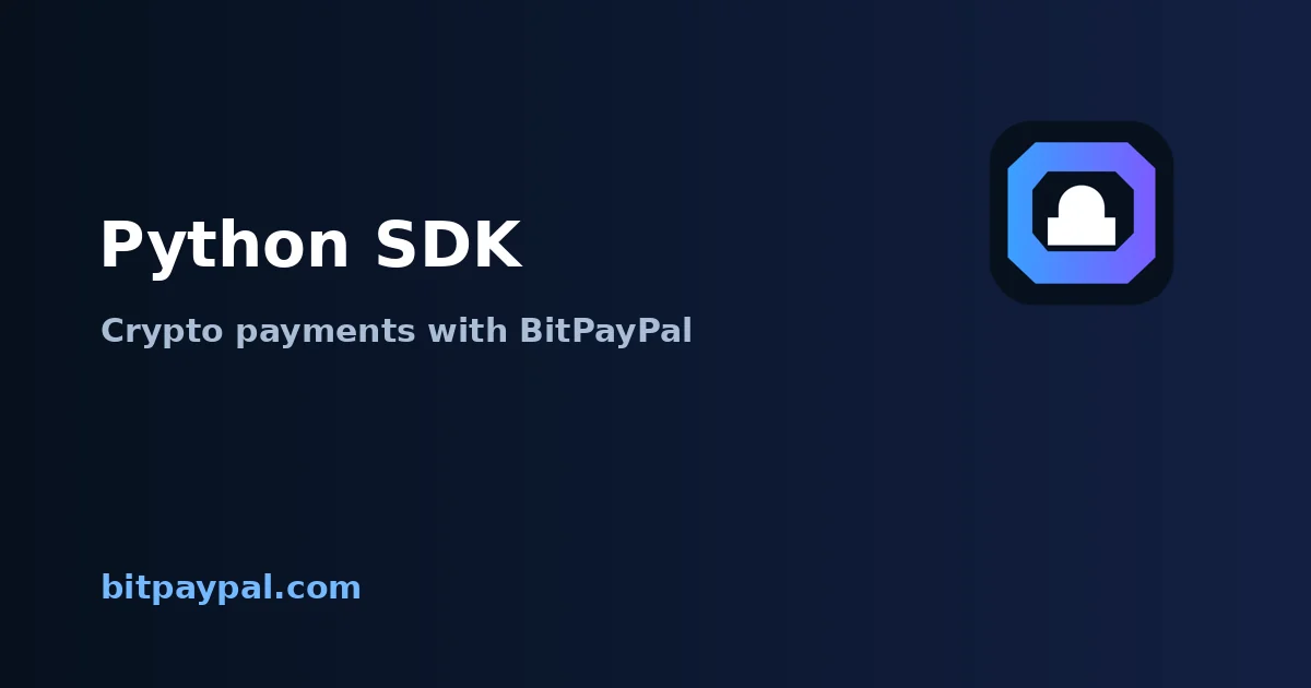 Python SDK + BitPayPal integration
